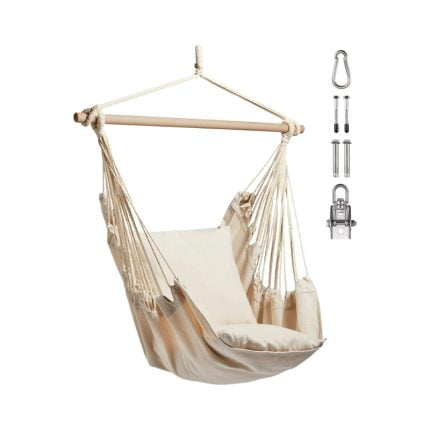 Hanging Chair Outdoor - Beige Garden Swing Seat & Hammock Chair, 1