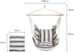 Portable Outdoor Blue & White Striped Hanging Hammock Chair - Durable Cotton Rop - Image 5