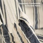 Portable Outdoor Blue & White Striped Hanging Hammock Chair - Durable Cotton Rop - Image 6