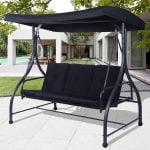 3 Seater Garden Swing Chair, Convertible Outdoor Hammock Bench Chair - Image 7
