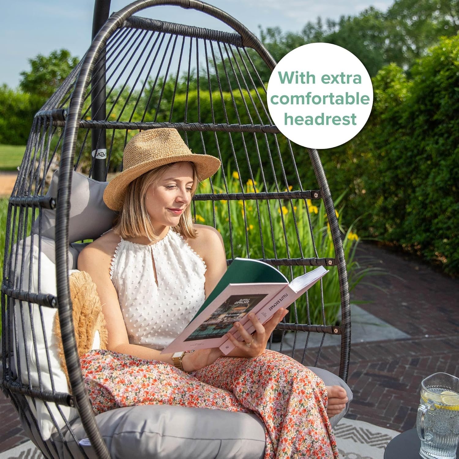 5c2cb64ab91471dbd74101fa3cdbffbc.jpg Egg Chair with Frame Polyrattan & Cushion - Foldable Hammock Chair - Image 3