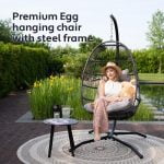 Egg Chair with Frame Polyrattan & Cushion - Foldable Hammock Chair - Image 2
