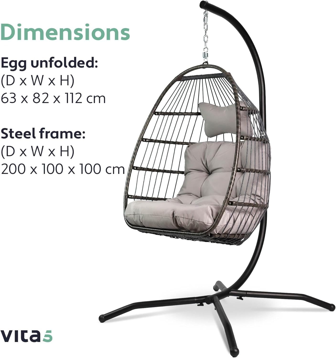6e89af601e537274a9de6f423b3392e1.jpg Egg Chair with Frame Polyrattan & Cushion - Foldable Hammock Chair - Image 8