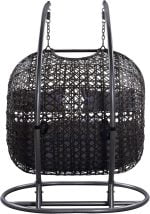 Egg Chair Swing 2 Person Swing Chair with Stand Patio Wicker Rattan Hanging Chair with Cushion - Image 3