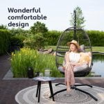 Egg Chair with Frame Polyrattan & Cushion - Foldable Hammock Chair - Image 4