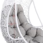 White Rattan Hammock Chair Swing with Cushion, Indoor/Outdoor - Image 6