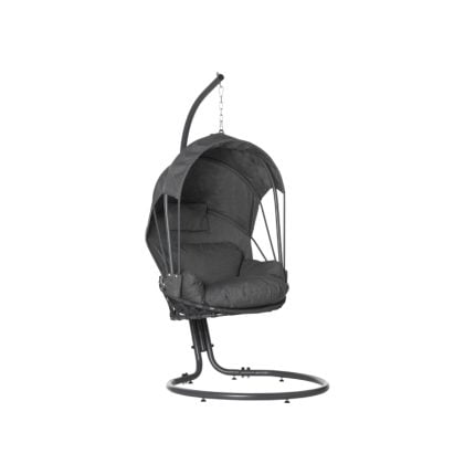Hanging Egg Chair with Cushion and Retractable Canopy, Swing Hammock Chair
