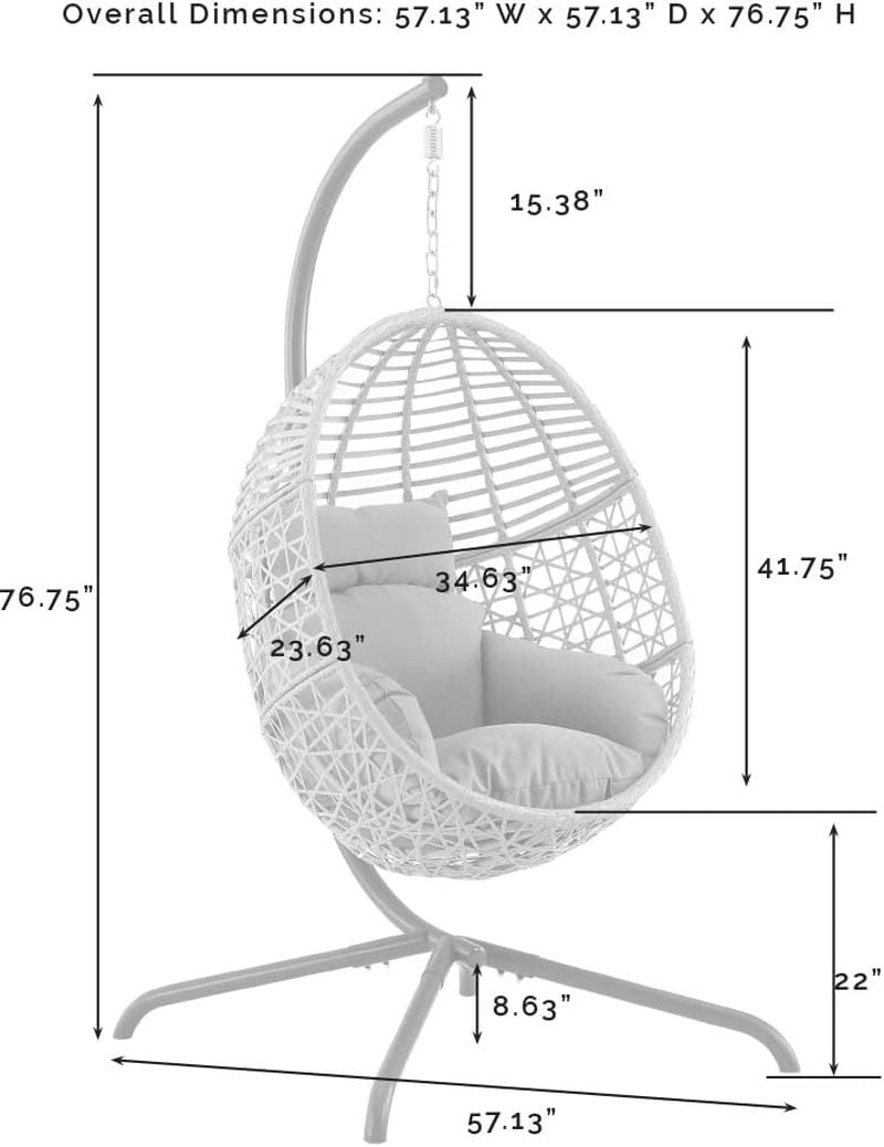 d8af4d2270f527c2d7ee7bedbf11be11.jpg Lorelei Wicker Hanging Egg Chair with Stand - Indoor/Outdoor, Gray - Image 5