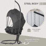 Hanging Egg Chair with Cushion and Retractable Canopy, Swing Hammock Chair - Image 6
