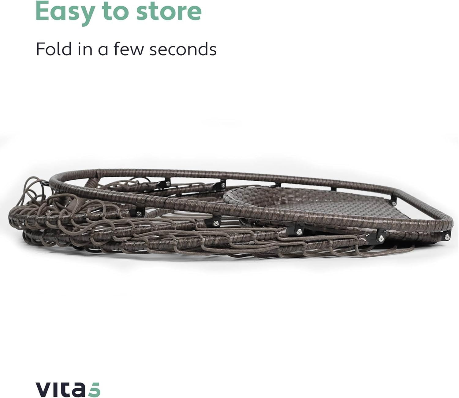 ffe4466bd951565fb8c69b4b4bf1cdbb.jpg Egg Chair with Frame Polyrattan & Cushion - Foldable Hammock Chair - Image 9