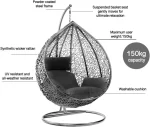 Rattan Egg Chair Swing Outdoor Garden Patio Hanging Wicker Hammock Pod Chair - Image 8