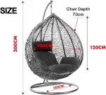 Rattan Egg Chair Swing Outdoor Garden Patio Hanging Wicker Hammock Pod Chair - Image 6